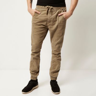 Brown casual cuffed trousers